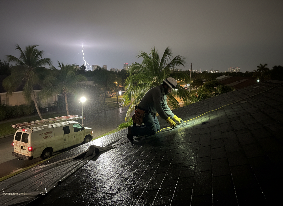 24/7 roofing service in Cutler Bay