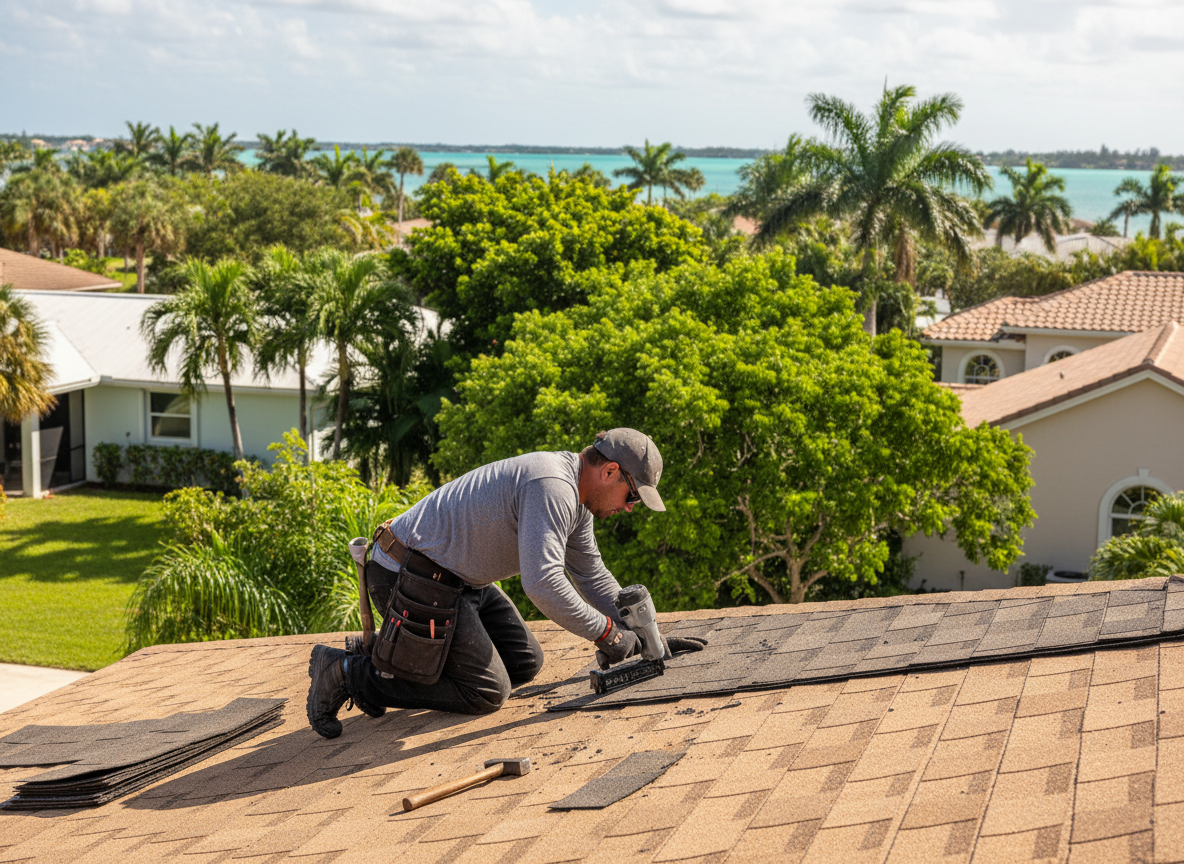 Shingle roof repair in Cutler Bay