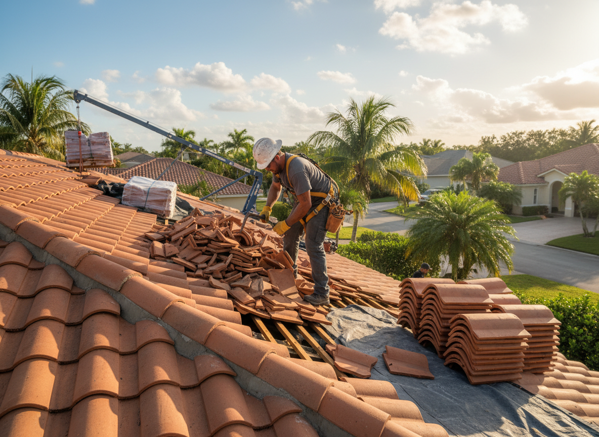 Tile roof replacement in Cutler Bay